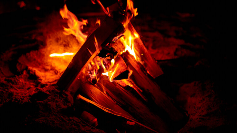 Burning campfire outdoors 563720