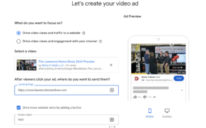 YouTube lets create your video ad simulation